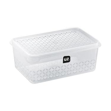 Imagem de Pote Retangular Com Tampa 1L Mantimentos Uz Transparente Translucido