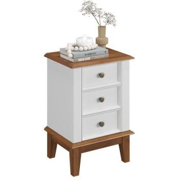 Imagem de Mesa de Cabeceira Madeira Maciça - Apaixone&Decore, Branco