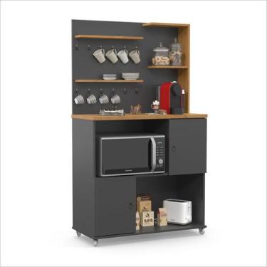 Imagem de Cantinho do Café/Armário de Cozinha Grafite/Cinamomo - Aconchego - Pat