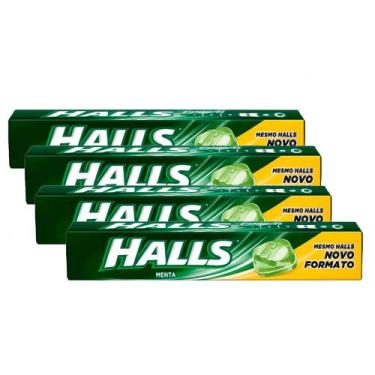 Imagem de Kit 4 Bala Halls Menta 28g