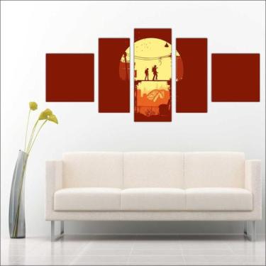 Imagem de Quadro Decorativo Game The Last of Us Mosaico 5 Peças Salas Quartos TT