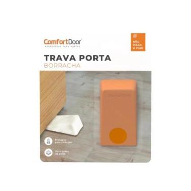 Imagem de Fixador Calço Trava Porta De Borracha Multiuso Comfortdoor, Laranja