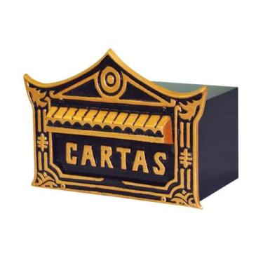 Imagem de Caixa de Correio Para Cartas Chinesa Ouro Detras 15x25x12cm - Metal Mi
