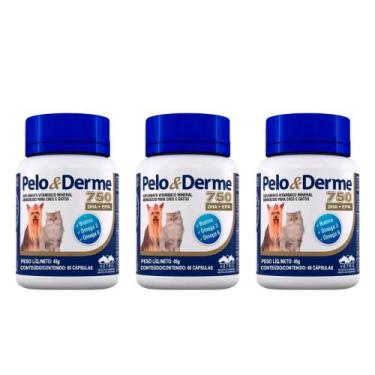 Imagem de Pelo E Derme 750mg Dha+epa 60cps - Vetnil - 3 unidades
