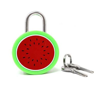 Imagem de Honbay Mini Cadeado de Frutas Melancia com Chaves - Perfeito para Caixa de Joias, Bolsa, Mochilas, Armário, Baú do Tesouro, Malas, Armários, Gavetas, Armazenamento, Correio, Diário, Cadernos