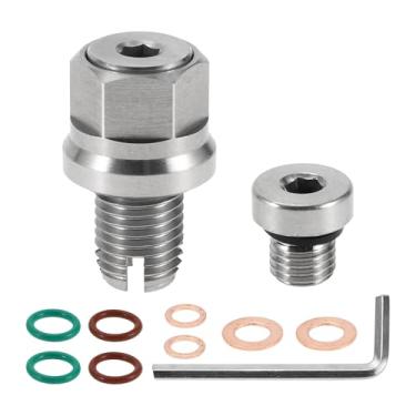 Imagem de TUCKBOLD Para carro motocicleta barco plugue de drenagem de óleo anti vazamento motor cárter dreno parafuso parafuso reparo tom prata com junta cobre M10,4-1,25 mm