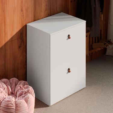 Imagem de Penteadeira Cômoda Versa Home com Espelho e Banqueta Branco - Telasul