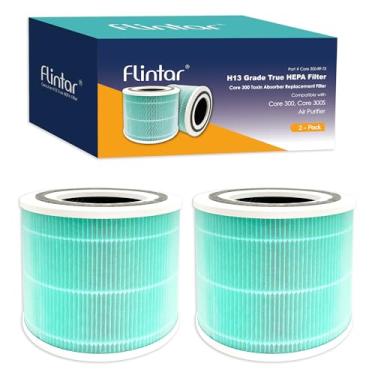 Imagem de Flintar Filtros de substituição para absorção de toxina Core 300, compatível com LEVOIT Core 300, purificador de ar Core 300S VortexAir, substituição de filtro HEPA verdadeiro grau H13 3 em 1, Core
