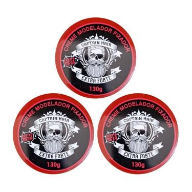 Imagem de Creme Modelador Captain Hair Efeito Teia 130G - Kit Com 3Un