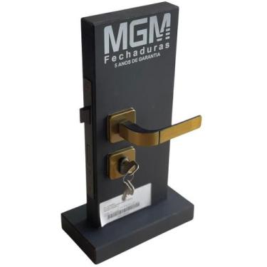 Imagem de Fechadura Porta Externa Moderna Bronze 10768 Mgm