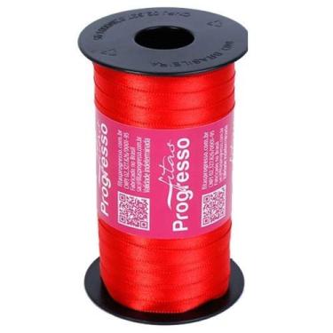 Imagem de Fita de Cetim Progresso 7mm nº1 - 100m Cor 1354 Vermelho Tomate - 01 u