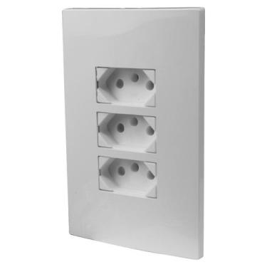 Imagem de Espelho 4x2 Com Tomada Tripla 20A Monobloco Bivolt I9 Ilumi