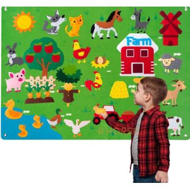 Imagem de Mural Fazendinha Montessori Educacional Sensorial - mega toys
