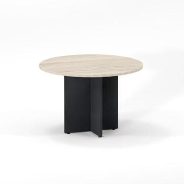 Imagem de Mesa Reunião Redonda Pé Painel P25 Pandin 1,10 M Casablanca e Grafito