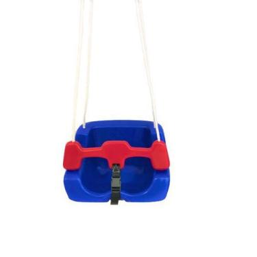 Imagem de Balanço Quadrado - Azul c/ Vermelho - Com Cinto - Valentina Brinquedos