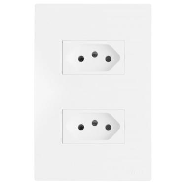 Imagem de Conjunto Tomada Dupla 10A 4X2 Branco Satin Brs12169-1Br