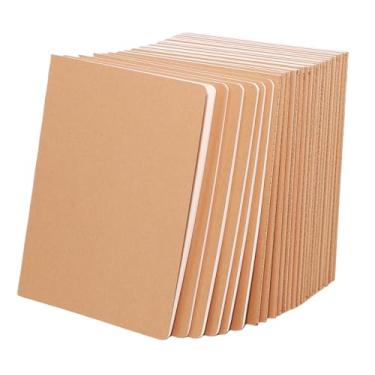 Imagem de FAWTEEM Pacote com 24 cadernos em branco A5 capa Kraft em branco bloco de esboços diários de viagem, agenda de composição, agenda, 60 páginas, 21 x 14 cm
