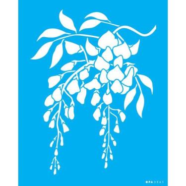 Imagem de Stencil Opa 20 x 25 cm - Flores Glicinias - 3361 - Opa Criando Arte