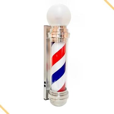 Imagem de Poste De Luz Giratório Barbearia Barber Pole 65 Cm 110/220w