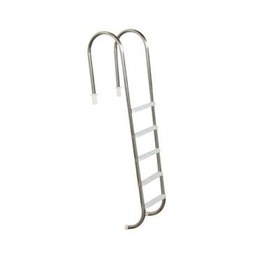 Imagem de Escada para Piscina em Aço Inox 5 Degraus Anatômicos em ABS Marinheiro