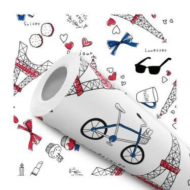 Imagem de Papel de Parede Vinílico Paris Torre Eiffel Teen Quarto 5m - DELIQUADR