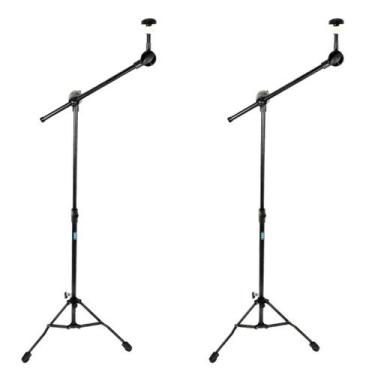 Imagem de Kit 2 pedestal prato de bateria ask b12g estante girafa