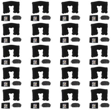 Imagem de 20 Kits de Viagem Com 3 Itens - Tapa Olho - Almofada - Protetor Auricu