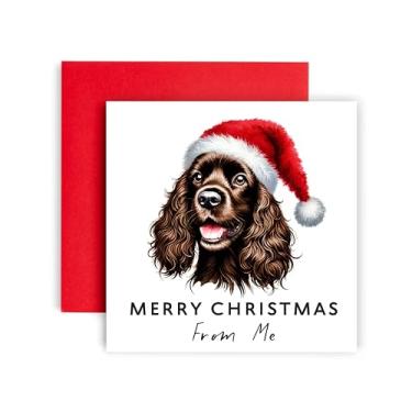 Imagem de Huxters Cartão de Natal do cão – Cocker Spaniel Brown - Feliz Natal para mãe e pai de cachorro – Cartão de Natal do cão para amigos Família Primeiro Natal (Cocker Spaniel Brown)