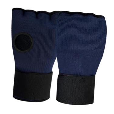 Imagem de Dynwave Gel boxe mão envolve luvas internas com alça de pulso longa confortável proteção de mão acolchoada para sanda kickboxing taekwondo, Marinha