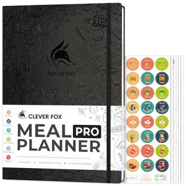 Imagem de Clever Fox Meal Planner PRO – Diário semanal de preparação de refeições com lista de compras e rastreador de perda de peso – Dieta, Fitness & Welness Log Book – Caderno diário nutricional – dura 12