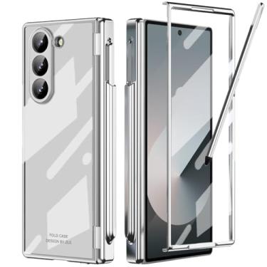 Imagem de YQODSZ Capa Transparente Fina para Samsung Galaxy Z Fold 6 com Suporte para Caneta S e Stylus Fina, Protetor de Tela, Dobradiça de Mola, Câmera, Tudo Incluído