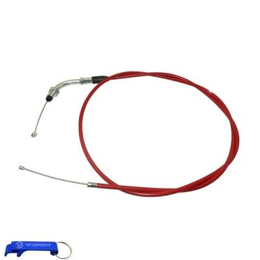 Imagem de Cabo de acelerador a gás TC-Motor Vermelho 51 polegadas para 2 tempos 49 cc 50 cc 60 cc 80 cc motocicleta empurrar comprimento total 1300 mm distância de viagem 135 mm