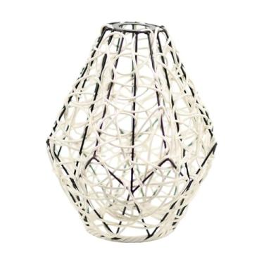 Imagem de Ioensy Abajur de arte em ferro, luminária industrial boho, gaiola de lâmpada para cozinha, decoração de sala de jantar de café, Branco