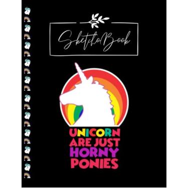 Imagem de SketchBook: Unicorn Pew Unicorn Sketchbook Notebook Large Ruled Lined Pages For Writing