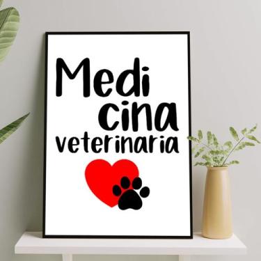 Imagem de Quadro Medicina Veterinária Profissões Decorativo 28x40cm - CAMALEÃO D