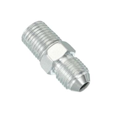 Imagem de PATIKIL Conector adaptador de tubo 1/5.1 cm macho 37 ° Flare JIC x 1/10.2 cm macho R encaixe de tubo restritor de alimentação de óleo conector hidráulico para sistema de tubulações de água a vapor de