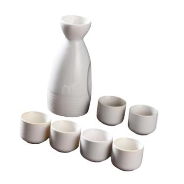 Imagem de IEUDNS Conjunto de Copos de Saquê Japonês com 6 Peças para Bebida, Branco