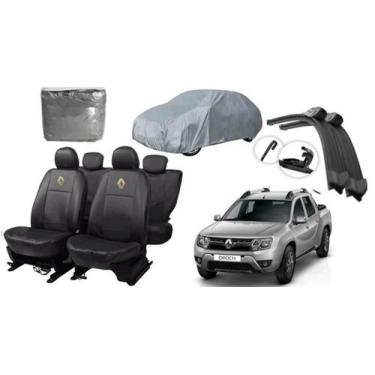 Imagem de Kit Capa de Couro + Capa de Cobrir + Limpador de Parabrisa para Oroch 