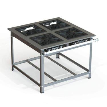 Imagem de Fogão Industrial Inox 40x40 P10 4 Bocas Baixa Pressão 4 QD - JL Colomb