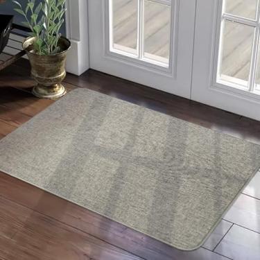 Imagem de 2 Tapete Porta Capacho Antiderrapante Grande Ln 45x65 Vr (BEGE escuro claro palha)