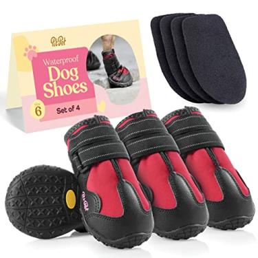 Imagem de Pitpet Sapatos Impermeáveis Para Cães - Sapatos Com Design Elegante Para Cães - Botas Para Cães Com Sola De Borracha Antiderrapante Protegem As Patas Do Pavimento Quente Ou Frio, Botinhas Para Cães
