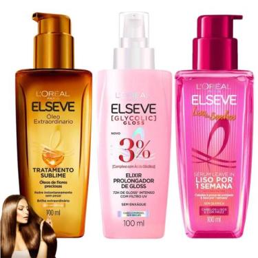 Imagem de Kit Elseve Óleo Extraordinário Elixir Gloss Sérum Leave In Liso dos So