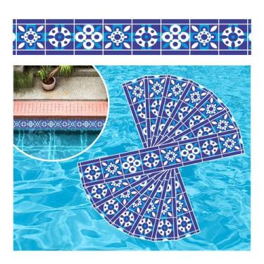 Imagem de Kit 06 Adesivos Piscina Vinílico Borda Quadrado 100x15cm - Resitank