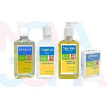 Imagem de Kit Banho Shampoo+ Condicionador + Sab.liqui + Sab.Barra Granado baby