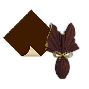 Imagem de Embalagem Metalizado Dupla Face Ovo Páscoa 350 a 500g - 25 Un (Marrom)