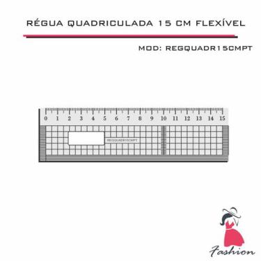 Imagem de Régua patchwork 15cm quadriculada costura modelagem flexível - INDÚSTR