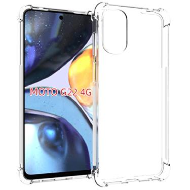 Imagem de USTIYA Capa para MOTO G22 Case Uso Resistente, Bumper Absorção Choques em TPU Transparente capinha Protector Câmera Espessamento nas Quatro Pontas da Carcasa