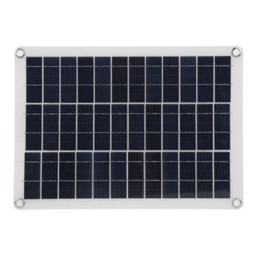 Imagem de Grcfumo 15W 12V Painel de carregamento solar, painel solar portátil de silício monocristalino, painel solar de soquetes múltiplos para campainha de câmera de vigilância