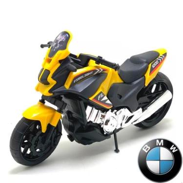 Imagem de Moto De Brinquedo Big Trail Tipo Bmw Grande Realista Presente Amarela 