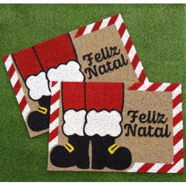 Imagem de Tapete vinil capacho natalino - KAPAZI, BEGE, 60X40